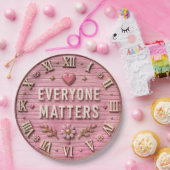 Everyone Matters Inspirational Kindness Quote Pink ペーパープレート (パーティー)