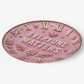 Everyone Matters Inspirational Kindness Quote Pink ペーパープレート (アングル)