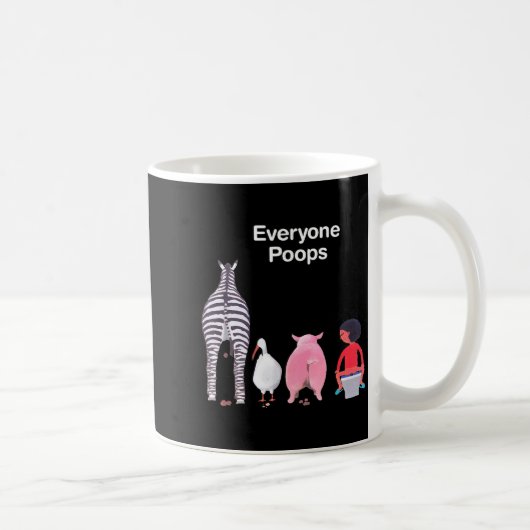 Everyone Ops Funny Zebra G Toilet Humor コーヒーマグカップ (右)
