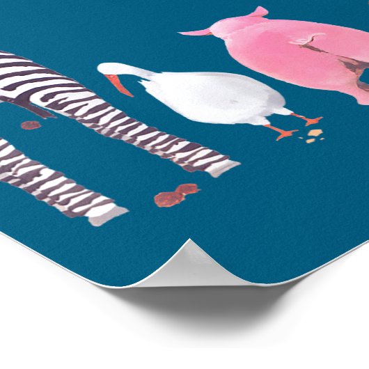 Everyone Ops Funny Zebra G Toilet Humor  ポスター (角)