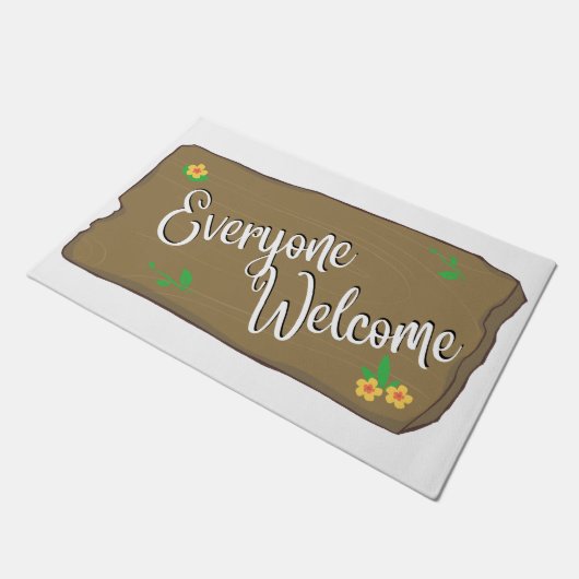 Everyone Welcome Door Mat ドアマット (アングル)