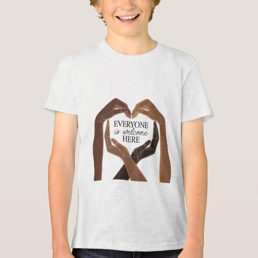 Everyone Welcome Here - Unity & Diversity トライブレンドTシャツ (正面)