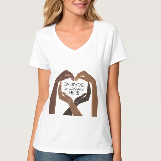 Everyone Welcome Here - Unity & Diversity Tシャツ (正面)