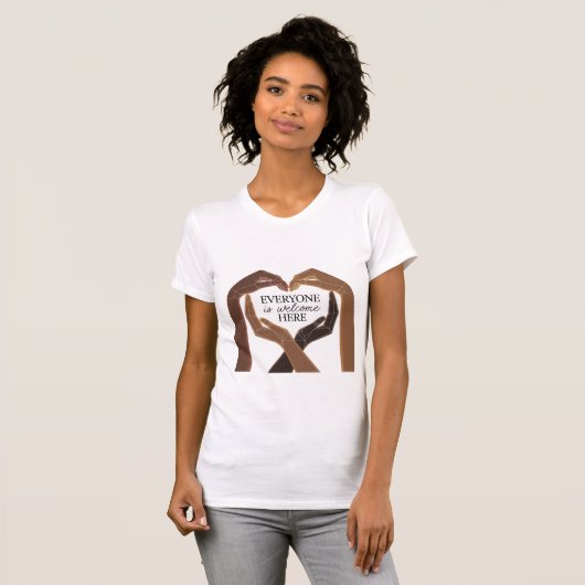 Everyone Welcome Here - Unity & Diversity Tシャツ (正面フル)