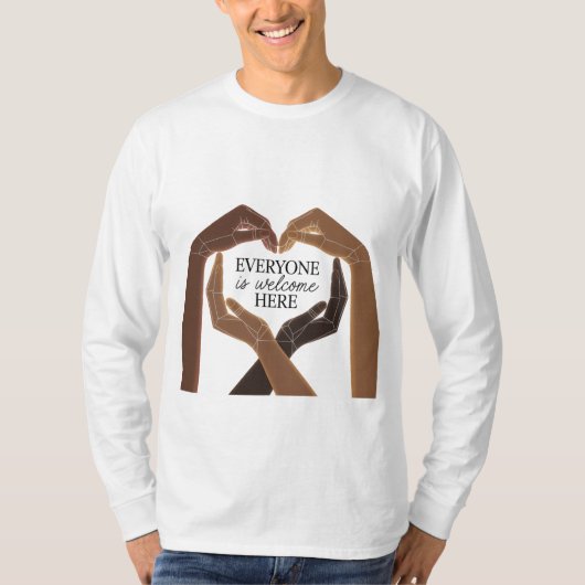 Everyone Welcome Here - Unity & Diversity Tシャツ (正面)