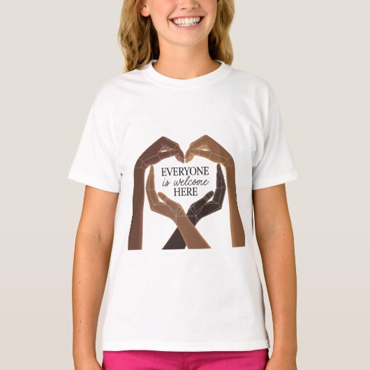 Everyone Welcome Here - Unity & Diversity Tシャツ (正面)