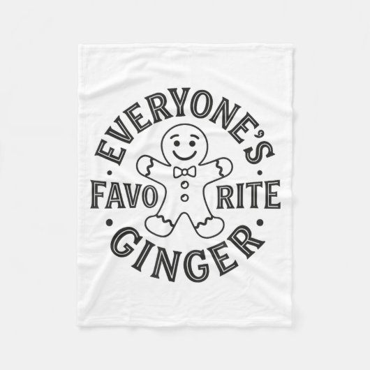 Everyone's Favorite Ginger T Funny Gingerbread Man フリースブランケット (正面)
