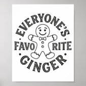 Everyone's Favorite Ginger T Funny Gingerbread Man ポスター (正面)
