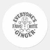 Everyone's Favorite Ginger T Funny Gingerbread Man ラウンドシール (正面)