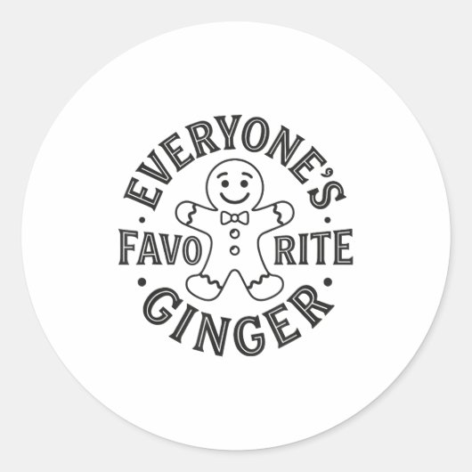 Everyone's Favorite Ginger T Funny Gingerbread Man ラウンドシール (正面)