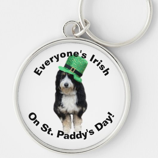 Everyone's Irish on St Paddy's Day cute dog photo キーホルダー (正面)