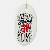 EveryThingはOK – ラブハート引用文 セラミックオーナメント (右)