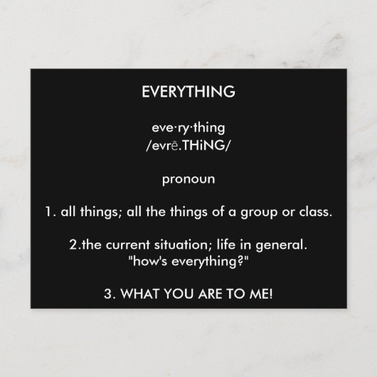 「EVERYTHING」ポストカード ポストカード (正面)