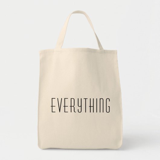 Everything ミニマル Black Chic Script おもしろい エレガント トートバッグ (正面)