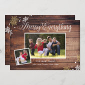 Everything-メリー2フォトダークウッドホリデーカード シーズンカード (正面/裏面)