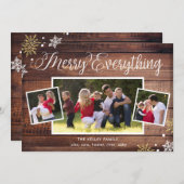 Everything-メリー3フォトダークウッドホリデーカード シーズンカード (正面/裏面)