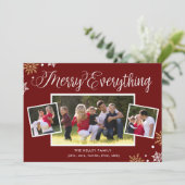 Everything-メリー3フォトダークレッドホリデーカード シーズンカード (スタンド正面)