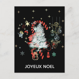 Everything Christmas Joyeux Noel Candy Canwe Black シーズンポストカード