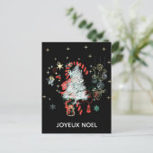 Everything Christmas Joyeux Noel Candy Canwe Black シーズンポストカード (スタンド正面)