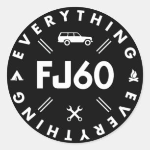 Everything FJ60ロゴシール – 黒 ラウンドシール