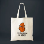 Everything Happens For A Raisin Funny Food Pun トートバッグ<br><div class="desc">Everything Happens For A Raisin Funny Food Pun features a cute raisin smiling. Perfect pun gift for family and friends who love cute food raisin puns.</div>