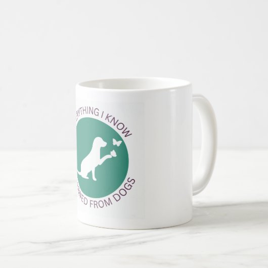 Everything I Know, I Learned from Dogs Coffee Mug コーヒーマグカップ (正面右)