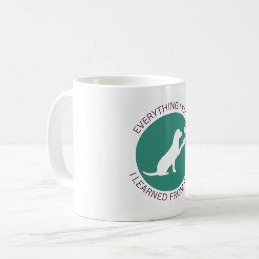 Everything I Know, I Learned from Dogs Coffee Mug コーヒーマグカップ (正面左)