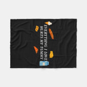 Everything I Love Hurts My Tummy Funny Food Lover  フリースブランケット (正面(横))