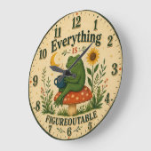 Everything Is Figureoutable Frog ラージ壁時計 (傾斜)
