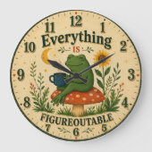 Everything Is Figureoutable Frog ラージ壁時計 (正面)