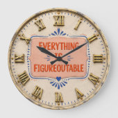 Everything Is Figureoutable Positive Motivation  ラージ壁時計 (正面)