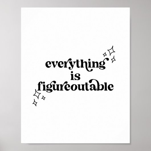 Everything Is Figureoutable Vintage Retro Font ポスター (正面)
