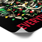 Everything Is Fine Christmas Lights Xmas Skeleton  ポスター (角)