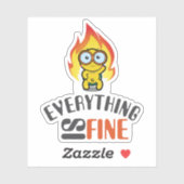 Everything Is Fine dry humor Turtle Illustration シール (シート)