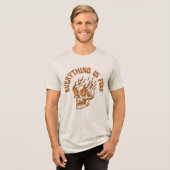Everything Is Fine Flaming Skull Unisex T-Shirt トライブレンドTシャツ (正面全面)
