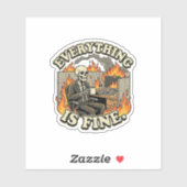 Everything Is Fine | Funny Skeleton Dumpster Fire  シール (シート)