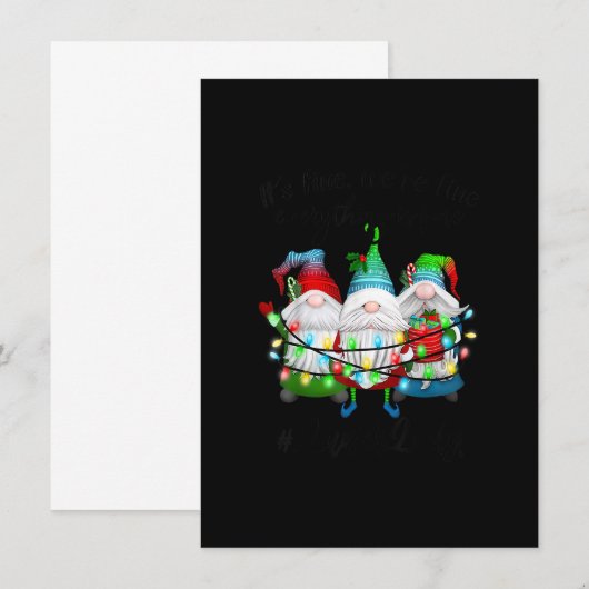 Everything Is Fine Lunch Lady Merry Christmas Xmas 招待状 (正面/裏面)