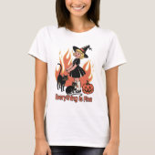 Everything Is Fine Retro Witch Halloween Funny  Tシャツ (正面)