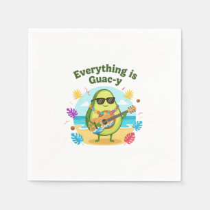 Everything Is Guac-y 面白いアボカド ビーチのパロディ スタンダードカクテルナプキン