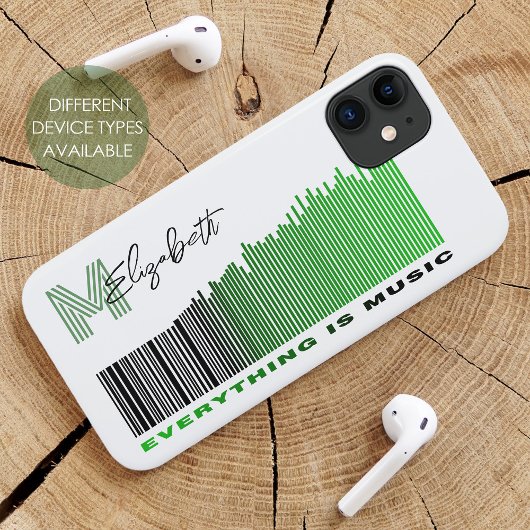 Everything is Music Green Soundバーコードモノグラム Case-Mate iPhoneケース