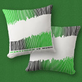 Everything is Music Song Player Green Barcode クッション