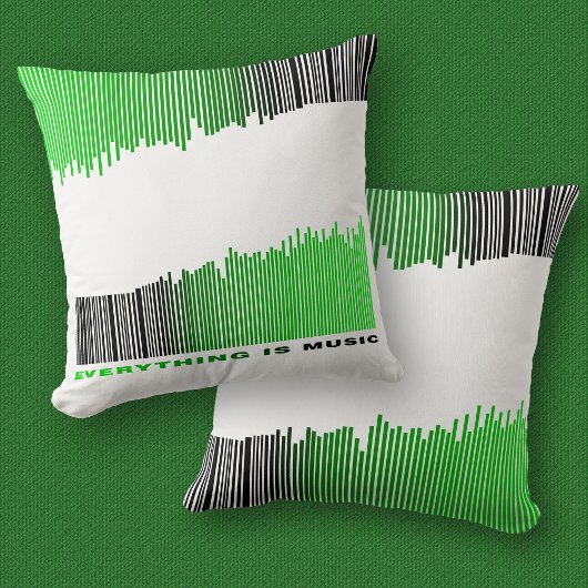 Everything is Music Song Player Green Barcode クッション