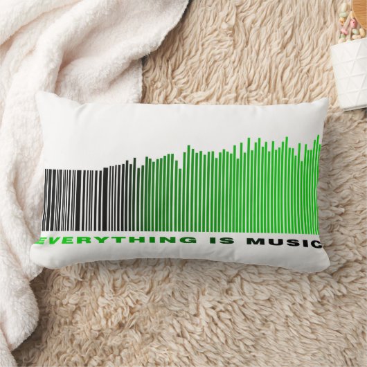 Everything is Music Song Player Green Barcode ランバークッション (ブランケット)