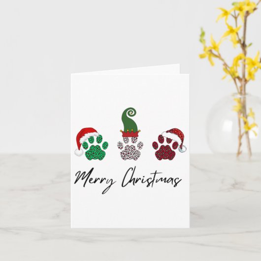 Everything Italian Greyhound Merry Christmas Paw P カード (黄色い花)