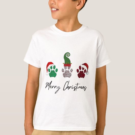 Everything Italian Greyhound Merry Christmas Paw P Tシャツ (正面)