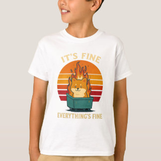 Everything’s Fine – Calm in Chaos Meme Art Tシャツ