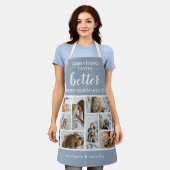 Everything Tastes Better' Photo Collage Mom Gift エプロン (着用した状態)