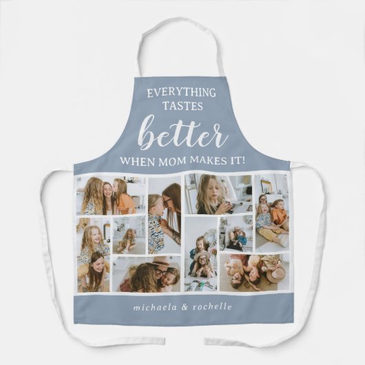 Everything Tastes Better' Photo Collage Mom Gift エプロン (正面)