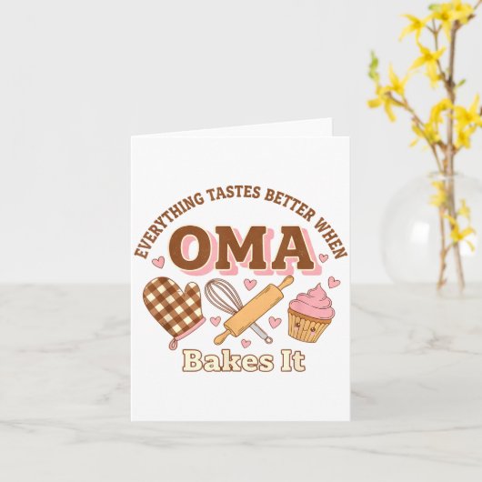 Everything Tastes Better When Oma Bakes It Mother' カード (黄色い花)