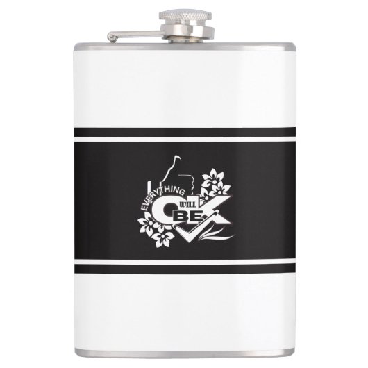 Everything Will Be OK" Motivational Graphic Tee フラスク (正面)